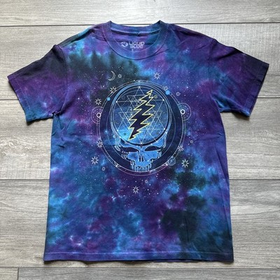 Liquid Blue Grateful Dead Space Your Face Shirt Men S Skull Tie Dye Moon Hippie