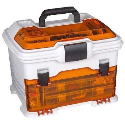 Outdoors T4P Pro Multi Loader Fishing Tackle Box 33.5 inches Long White Orange