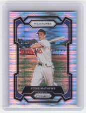2024 Panini Prizm #57 Eddie Mathews Pulsar Prizms #/499 Milwaukee Braves