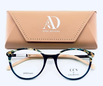 COCO SONG CCS183 1 Green Black Womens Round Full Rim Eyeglasses 52-18-140 B:44