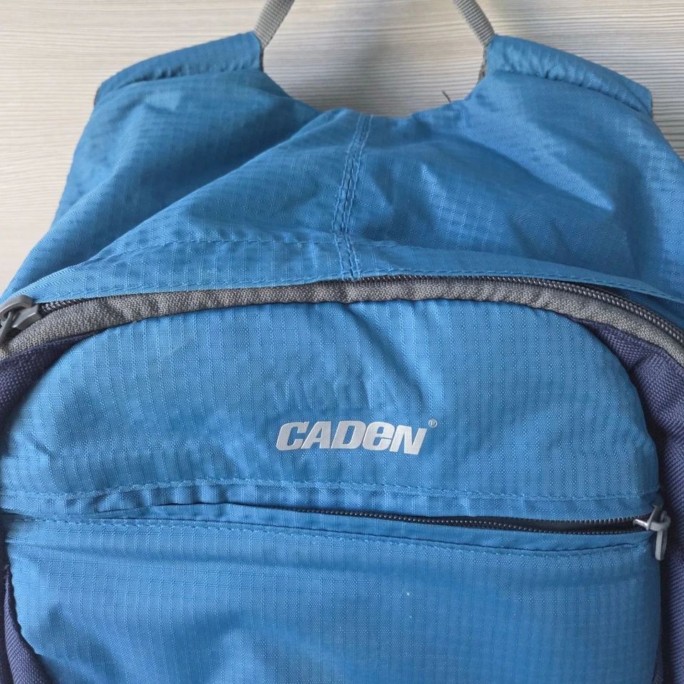 Mochila para cámara Caden DSLR/SLR bolsa ligera correas acolchadas azul viaje al aire libre Foto 4 de 4