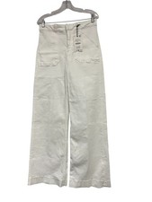 Zara Women Jeans EU 38 US 6 Oyster White High Rise Wide Leg Stretch 5474/052 NWT