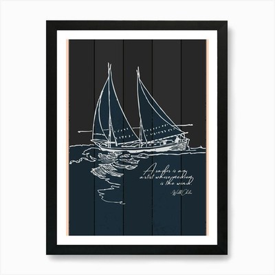 Liebe zum Segeln Schild Kunstdruck gerahmt Wandbild Poster Leinwanddruck Bild