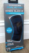 NEW COPPER FIT DUAL ACTION KNEE SLEEVE COMPRESSION L / XL LARGE BRACE BLU
