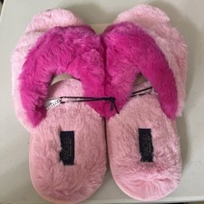Ladies Rachel Roy Pink Soft Open Toed Slippers Size 9-10 Brand New With Tags