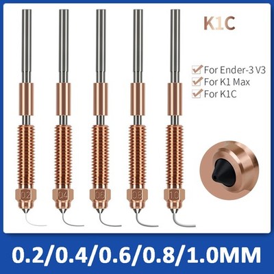 0.2mm-1.0mm K1C Nozzle Copper Titanium Nozzles for Ender-3 V3 3D Printer Parts