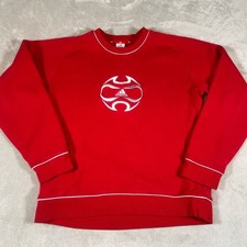 Vintage Adidas Sweatshirt Mens Size Medium Red MLS Logo Embroidered Crewneck Y2K