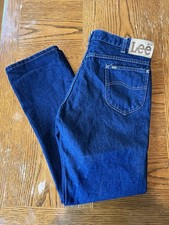 Vintage Lee Riders 70s Blue Jeans USA 34x31 Scovill Black Union Tag