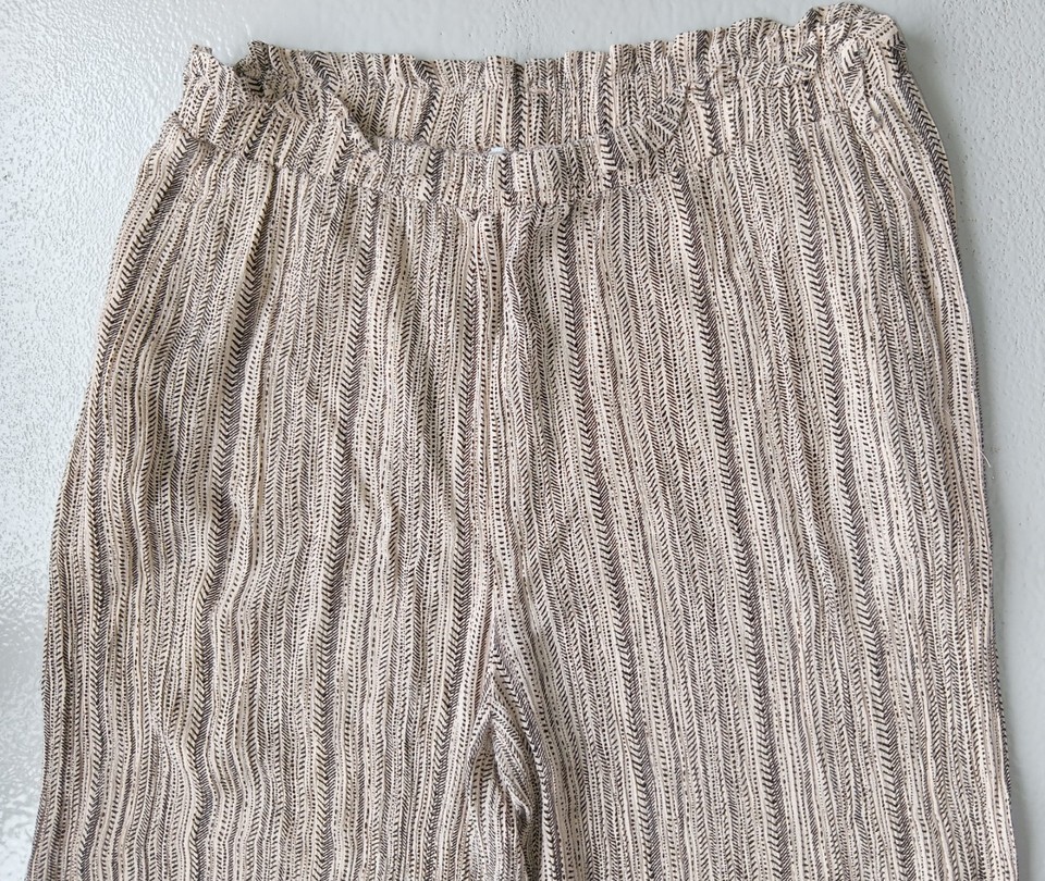 ALLY ☀️ stripe happy 😊 pants ladies size 12 cotton polyester summer hippy