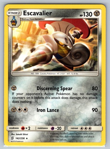 Escavalier 142/236 Rare Unified Minds Pokemon Lightly Played