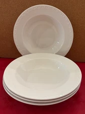 (4) ONEIDA Casual Settings MERIDIAN White 9" Rim Soup Bowl - SET (S) OF 4 BOWLS