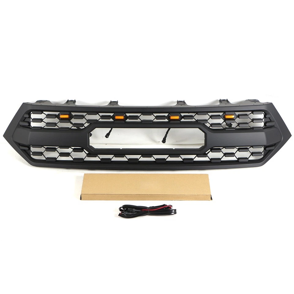 Rejilla delantera negra para Toyota Highlander 2011 2012 2013 parrilla con LED ámbar Foto 2 de 4