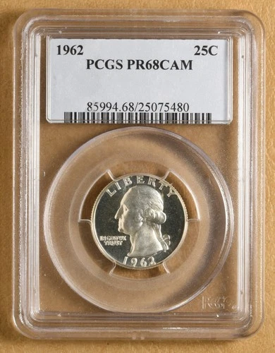 1962 Proof Washington Silver Quarter PCGS PR68CAM