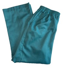 Alfred Dunner Women's Pants Size 12 Teal Green Elastic Waist Pull-On Pockets