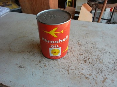 Vintage Empty Quart Shell Aeroshell Oil Can Lot 25-52-ec