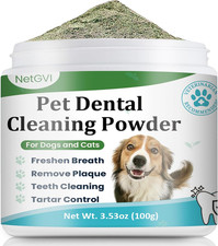 Dog Teeth Cleaning Powder with Probiotics - Plaque  Tartar Remover for Dogs