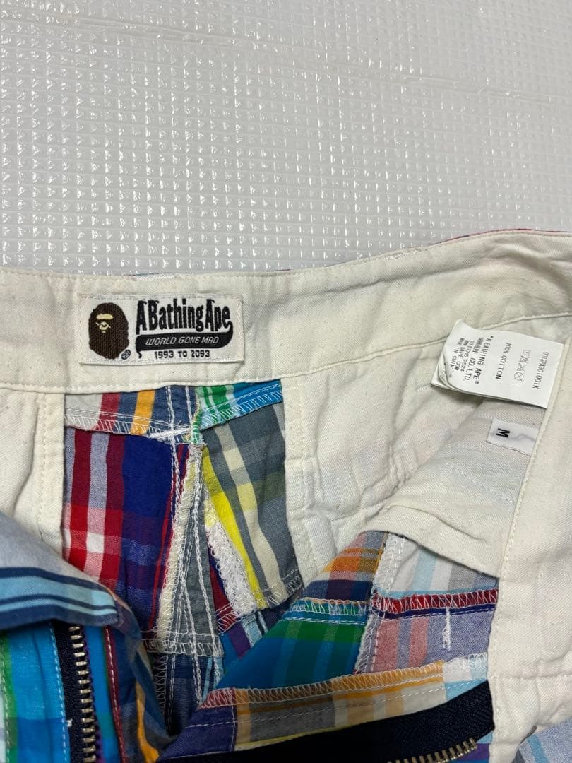 A Bathing Ape Cotton Patchwork Half Pants Shorts Multicolor M BA0226176 thumbnail 4