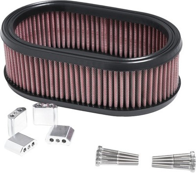 Kens Factory Hi Flow Air Filter Kit - Chrome Motorcycle Street Bike NXT-HIM