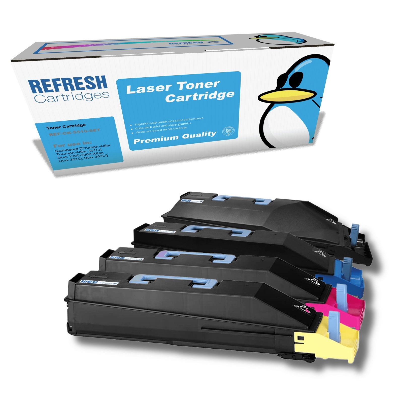 Refresh Cartridges Value Pack CK-5510 Toner Compatible With Utax Printers