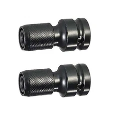 2Pcs/Set 1/2" Square Drive to 1/4" Hex Socket Adapter Converter Chuck Adapter A