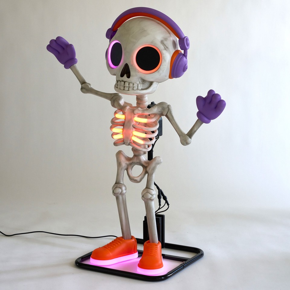 NEW Haunted Living 3FT Animated LED Party Skeleton Halloween ...