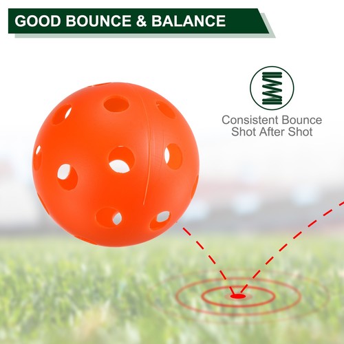 6pcs Indoor Pickleball Balls USA Approved 26 Hole Orange - Picture 3 of 6