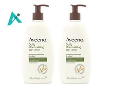 Aveeno Daily Moisturizing Lotion 18oz, Fragrance-Free, Non-Greasy. Pack of 2