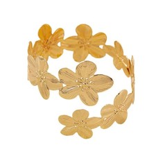 Chunky Gold Flower Upper Arm Cuff Bracelets For Women Gold Adjustable Declara...