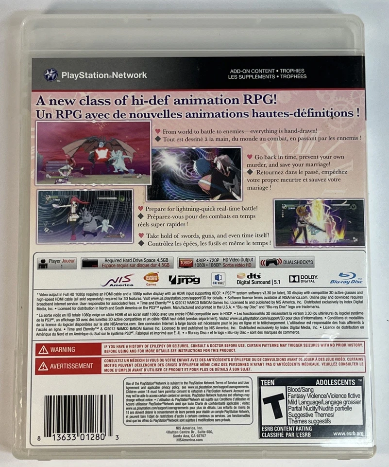 Time and Eternity (Sony PlayStation 3, 2013) Complete CIB TESTED MINT - Image 3 of 4