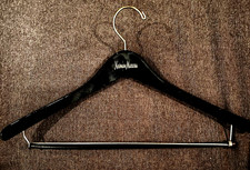 New Black Lacquer Neiman Marcus Wooden Dress - Coat -Suit or Pants Hanger - 18"