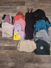 7, 8, 7/8 Mixed Girls Clothing Lot with Pikachu Tee Sweatshirts Leggings Romper