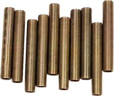 ELY1097 - Steel All Thread Lamp Pipe Nipples - 4 Inch Long, Yellow Zinc Coated, 