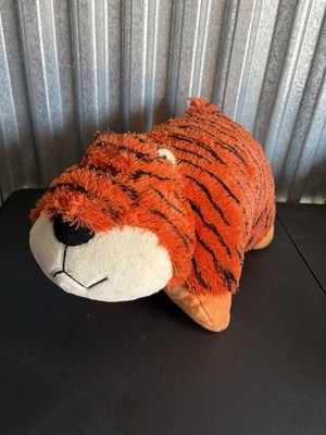 RARE Pillow Pet Wild Tiger 18  Orange Black Striped Big Jungle Cat Safari Plush