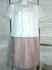 Karl Lagerfeld Women’s Dress Size 12 A Line Tweed Skirt Ruffled Sleeves