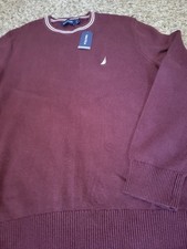 Nautica Men's Cable Knot Pullover Sweater Medium Maroon NWT