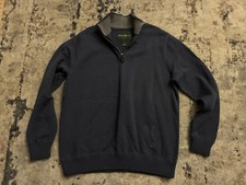 Eddie Bauer Sweater Mens XL Blue 1/4 Zip Pullover Heavy Knit Casual Outdoors