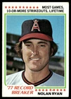 1978 Topps Baseball Card #6 Nolan Ryan California Angels