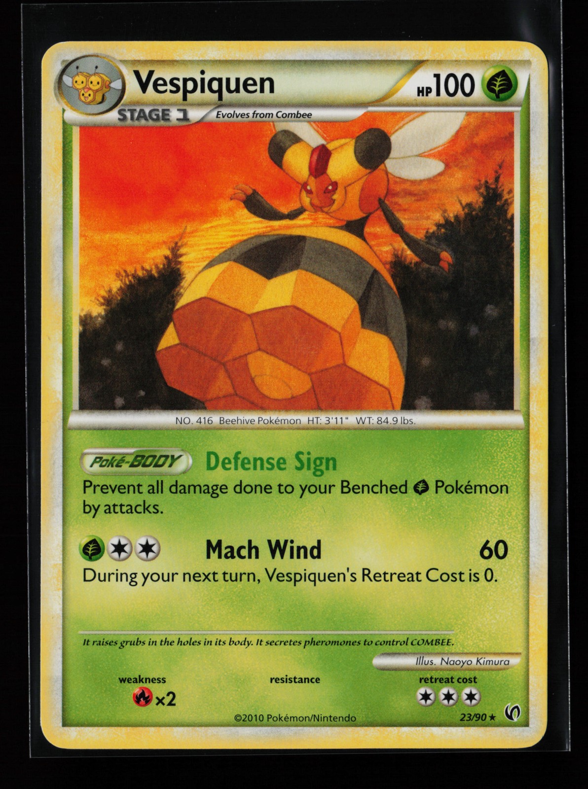 Vespiquen 23/90 Rare Undaunted Heavily Played Pokémon Card