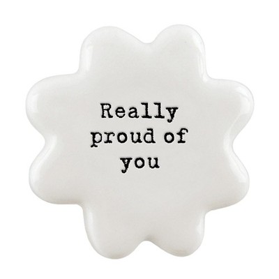 East Of India Really Proud Of You Keramik Blume Medaille Mini Geschenk Cracker Füller