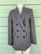 ZARA Woman Multi color STRAIGHT FIT CHECK BLAZER 39 WOOL Size S 4495A DEFECT