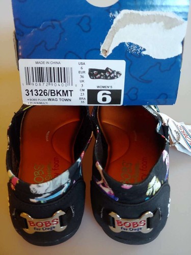 NWT Women's Black/Multi Skechers Bobs Plush-Wag Town Size 6 (31326/BKMT) #US - 第 4/4 張圖片