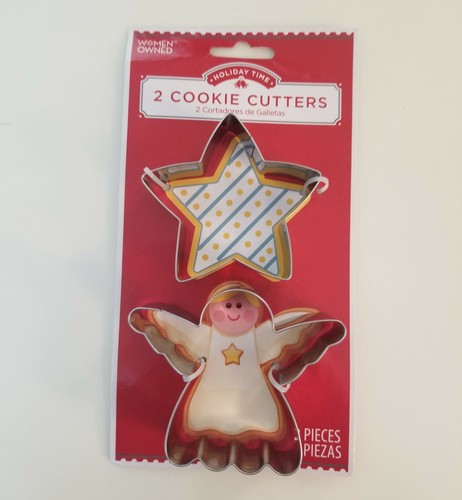 COOKIE CUTTERS SET OF 2 Angel and Star CHRISTMAS Holidays Brand New Cute Baking