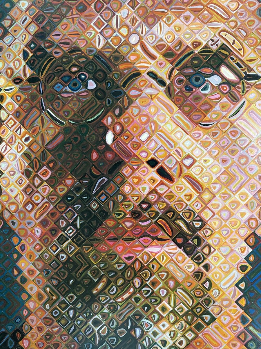 Chuck Close Rare Vintage Fine Art Print Self Portrait Poster