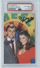 PAT SAJAK & VANNA WHITE WHEEL OF FORTUNE SIGNED PICTURE PSA DNA COA AUTOGRAPHED