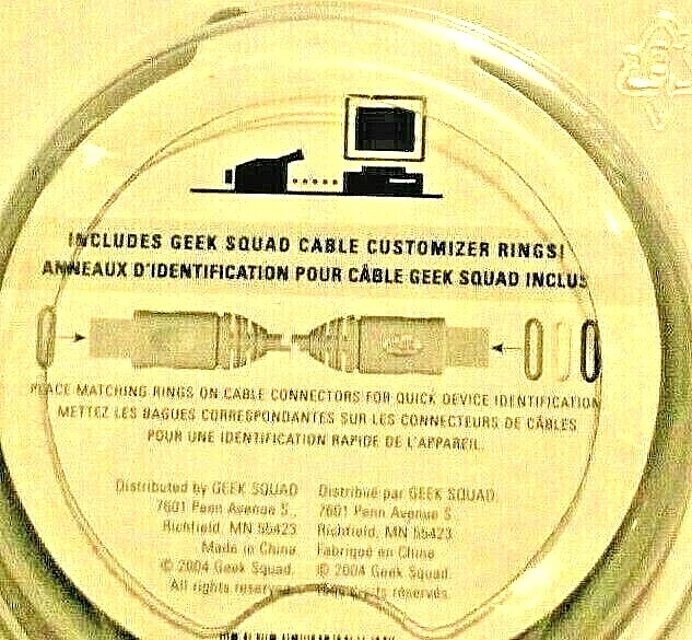 Geek Squad Firewire Gold Cable 6-+pi A-B MODLE # GS-6UAB NEW ELECTRONICS WIRES - Image 3 of 3