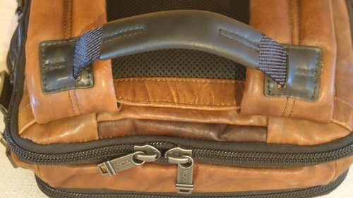 TUMI Backpack Rucksack Leather Brown Plain 92681DB2 Used - Picture 8 of 20