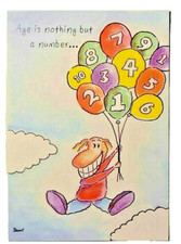 1 Birthday Greeting Card/Envelope Humorous Adult Age Numbers Rising Older Higher