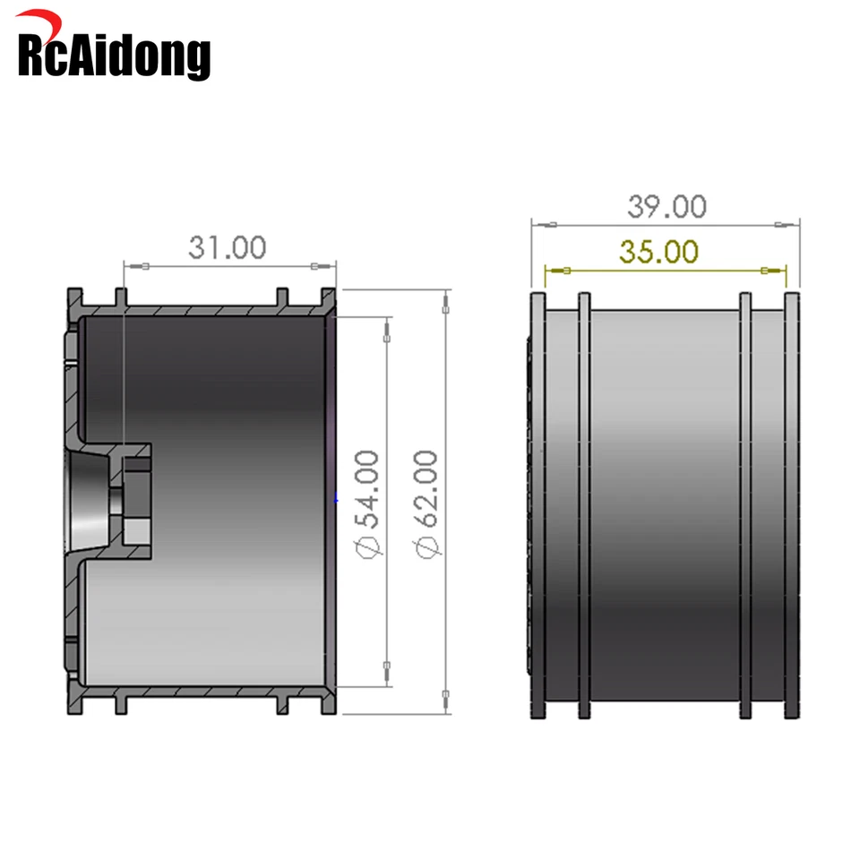 Aluminum Dish RC Wheel Rims for Tamiya TT-02B TL-01B DF-03 1/10 RC Off Road Car - Bild 3 von 4