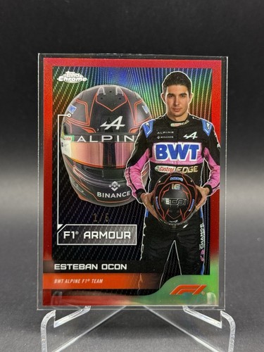 Esteban Ocon [Red Refractor] #AM-EO 2023 Topps Chrome Formula 1 Armour card