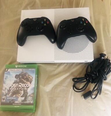 Microsoft Xbox One S 1TB Console - White, Two Controllers, Cords, HDMI , Games